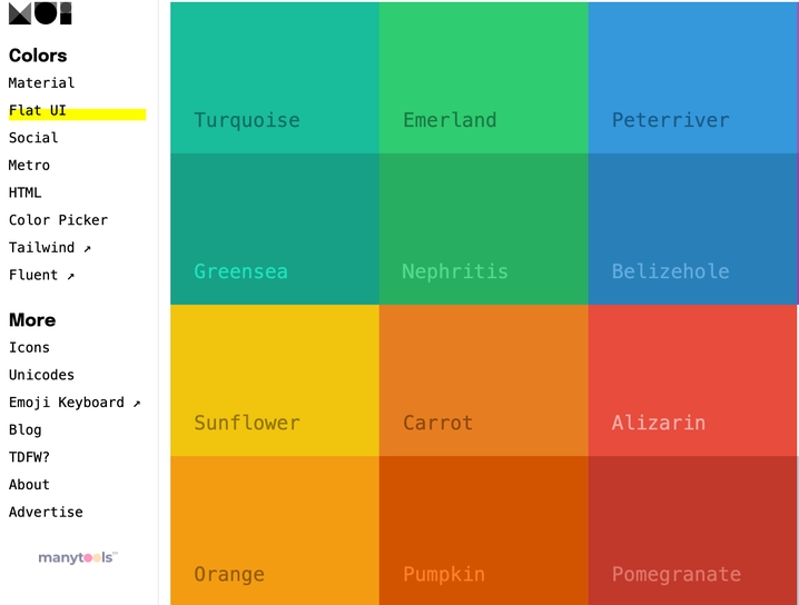 Material Design Color Palette