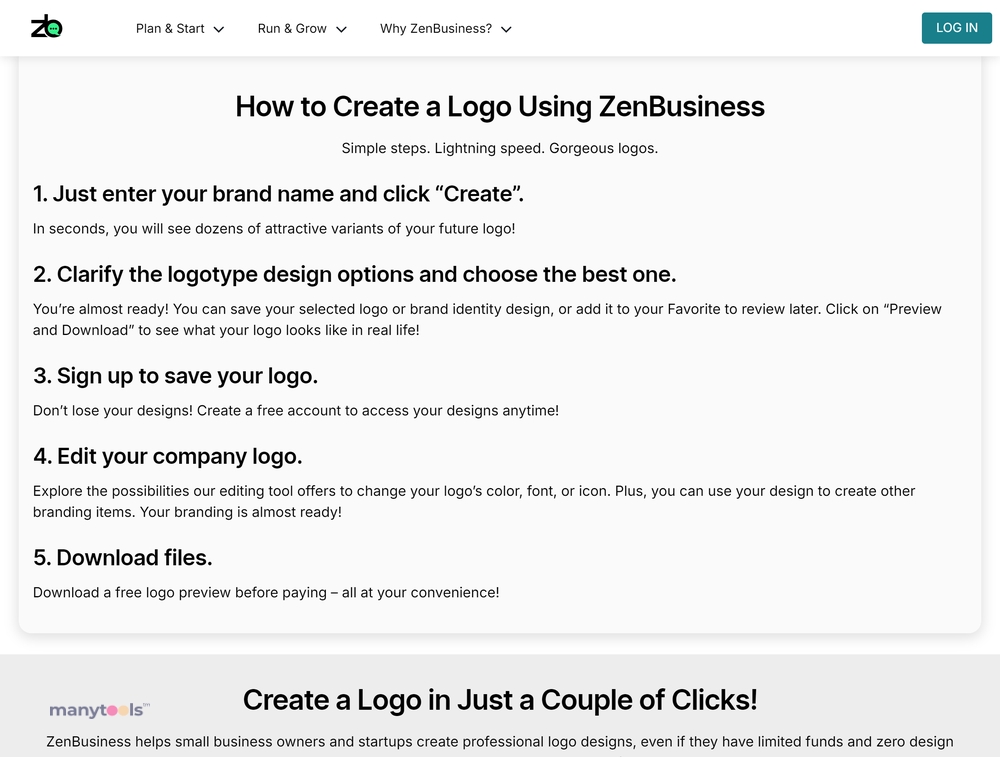 ZenBusiness Online Logo Maker