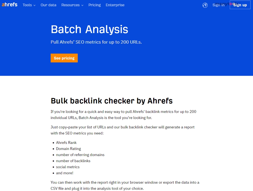 Ahrefs Batch Analysis