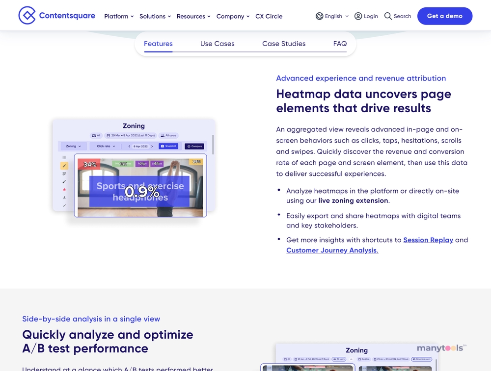 ContentSquare Heatmap Tool