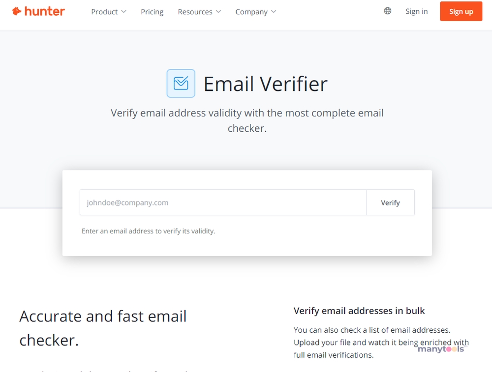 Hunter Email Verifier