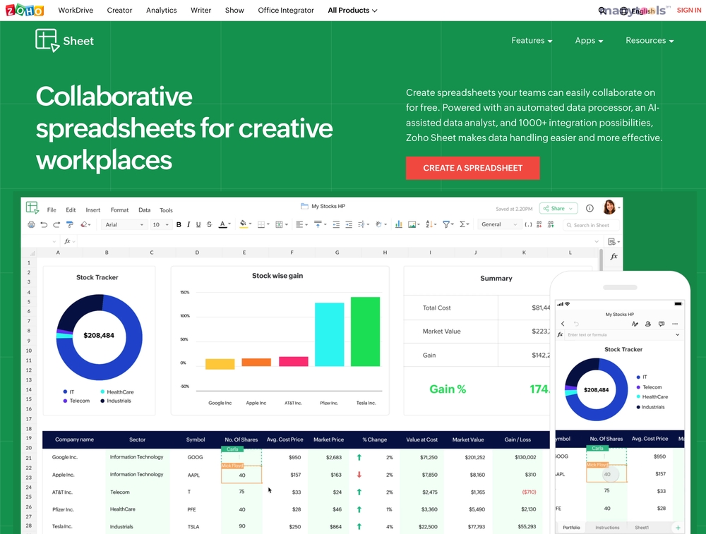 Zoho Sheets