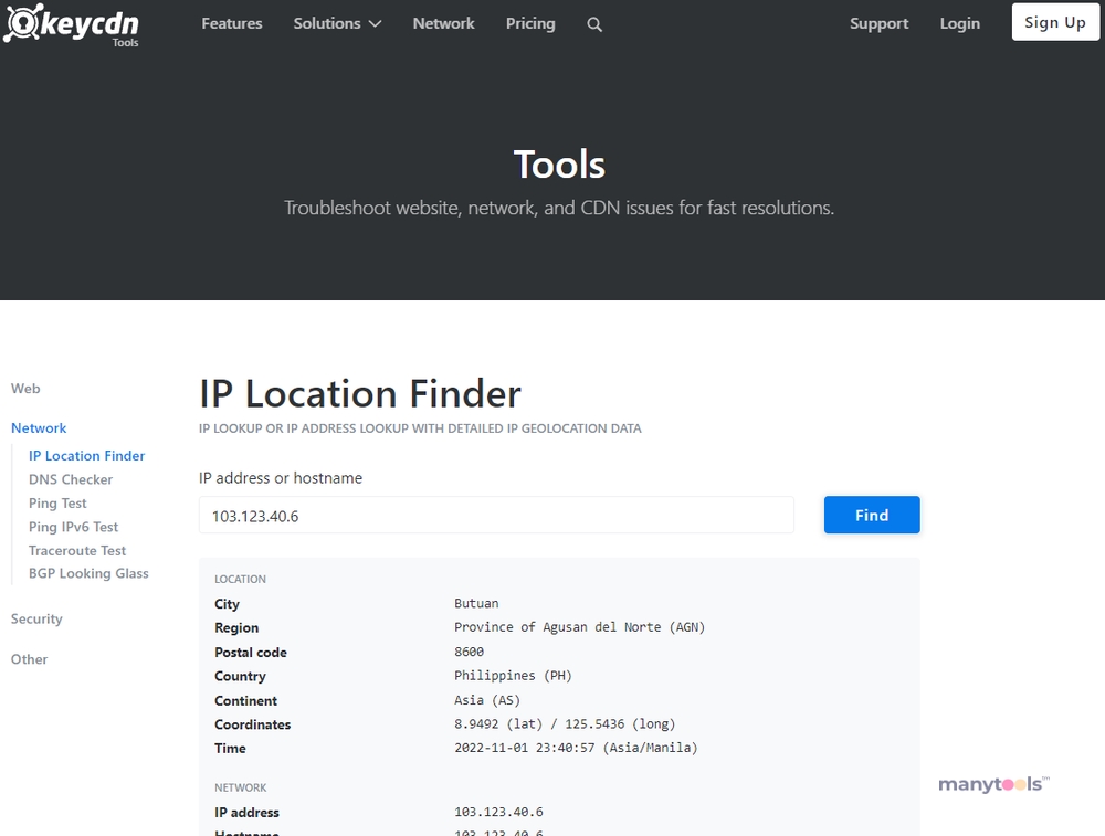 KeyCDN IP Location Finder