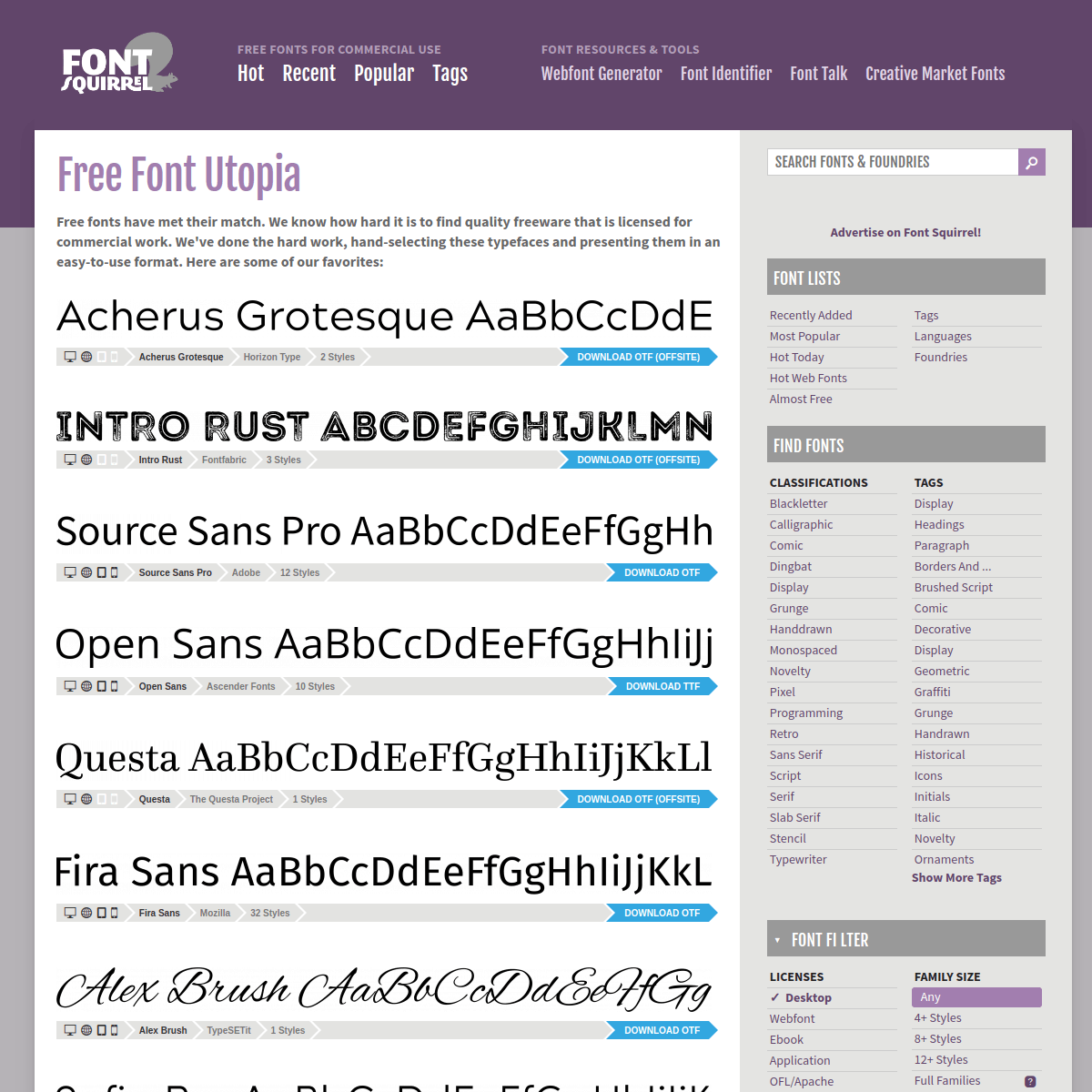 Font Squirrel screenshot 1