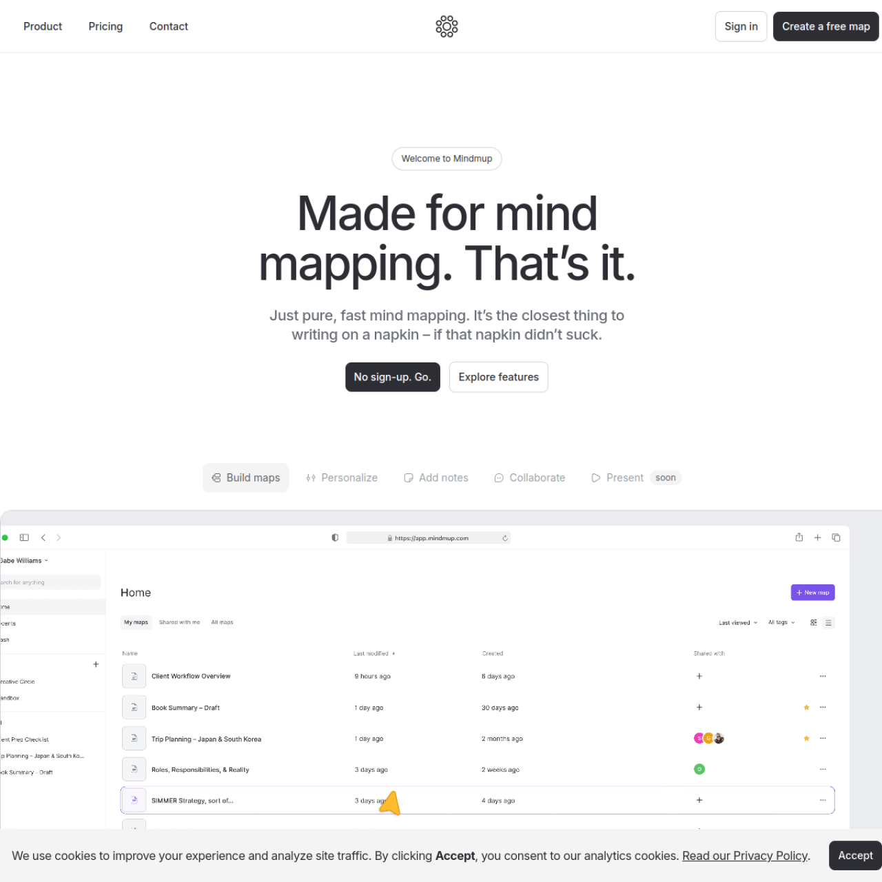 MindMup screenshot 1