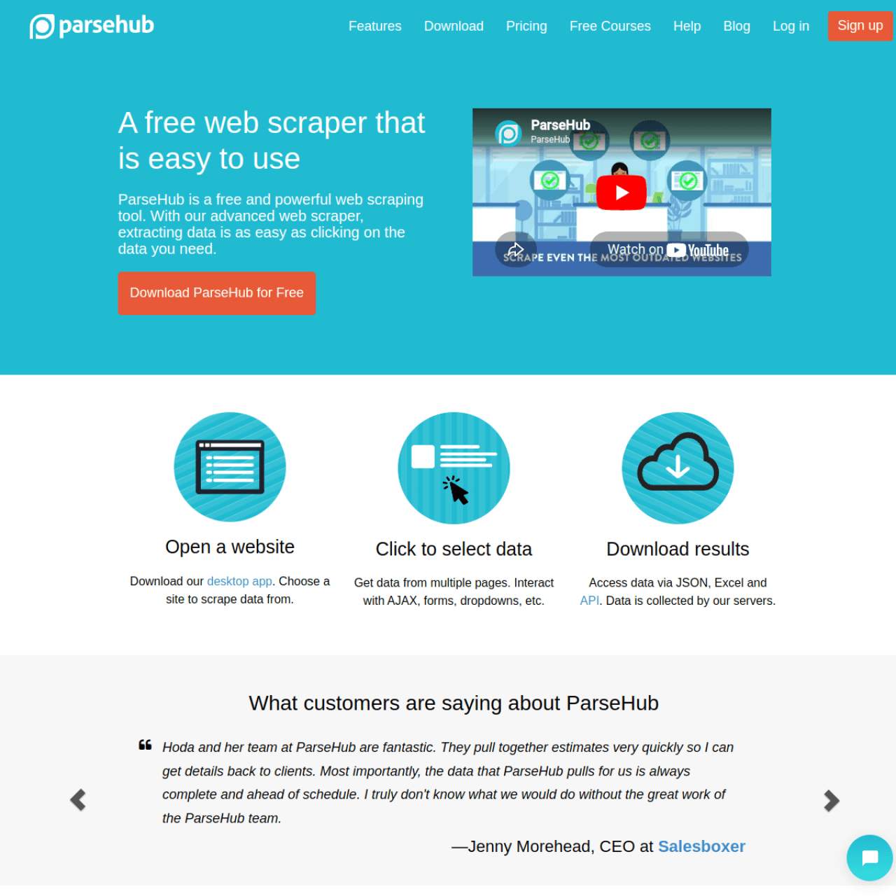 ParseHub screenshot 1