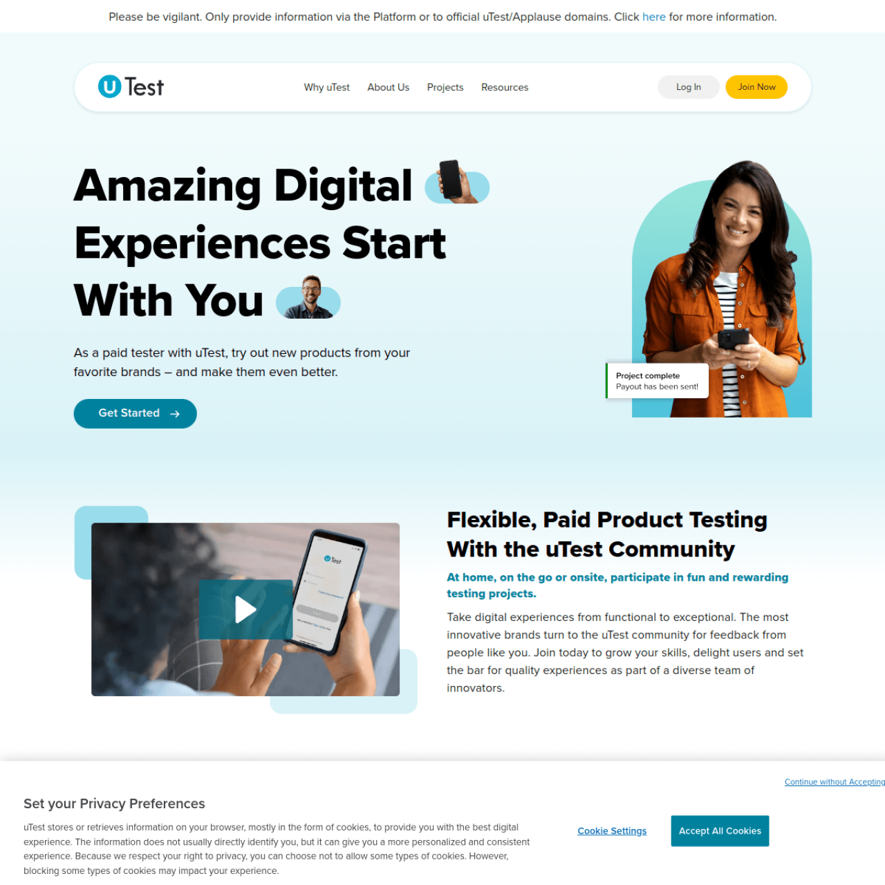Utest screenshot 1