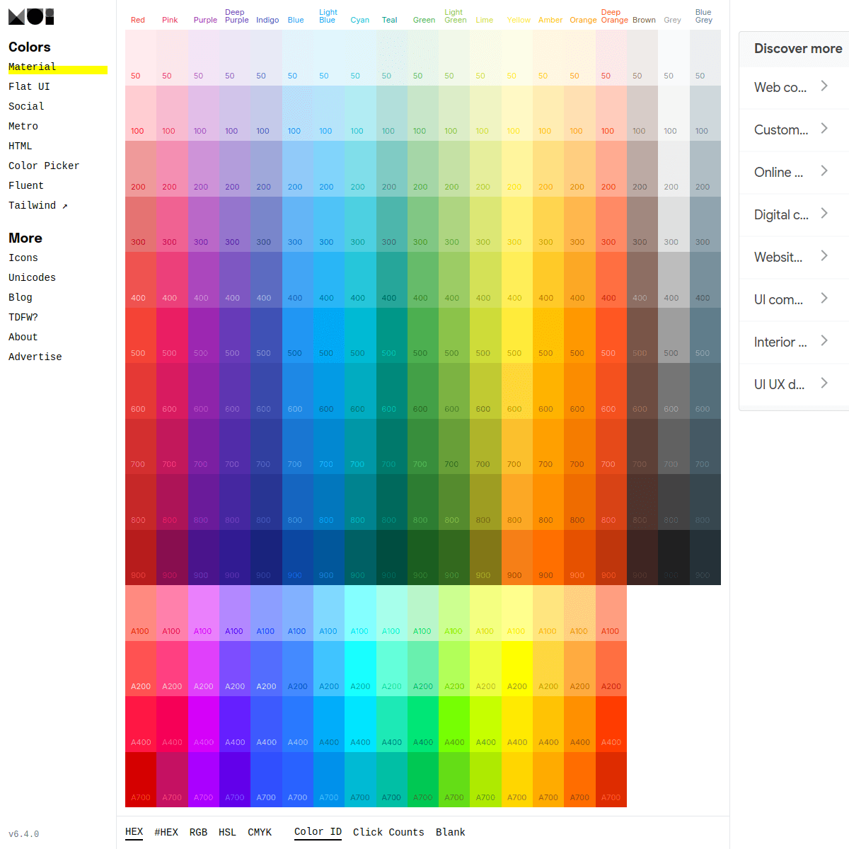 Material Design Color Palette screenshot 1
